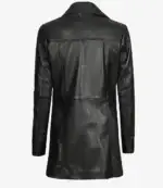 Bitonto Womens Black Leather Coat – 3/4 Length - Image 8