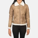 Women Sherilyn Brown Shearling Leather Jacket