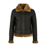Women B3 Bomber Aviator Shearling Leather Jacket