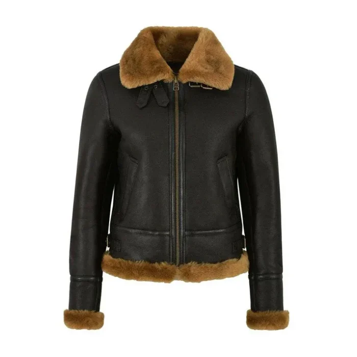 imgi_4_Womens-B3-Bomber-Aviator-Leather-Jacket Women B3 Bomber Aviator Shearling Leather Jacket - Image 1