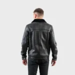 Black Sheepskin Fur Jacket: Men’s Suede Leather Coat - Image 2