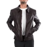 Luxury Handmade Men’s Dark Brown Lambskin Jacket