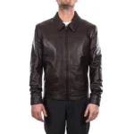 Luxury Handmade Men’s Dark Brown Lambskin Jacket - Image 3