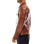 Men’s Italian Brown Lambskin Leather Jacket - Image 5