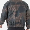 Mens Distressed Brown Fur Collar Jacket