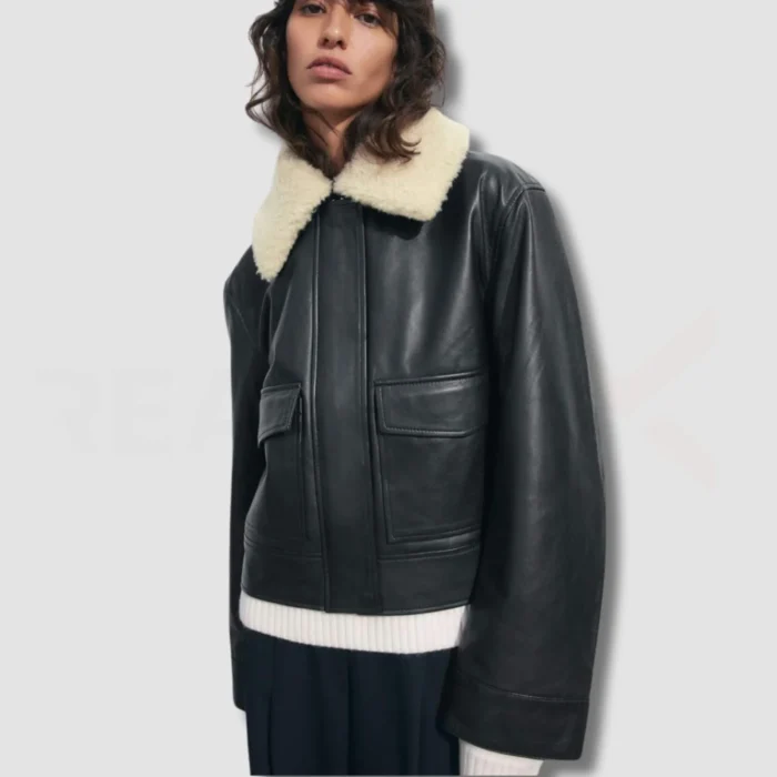 luxury Leather Fur Jacket - Image 4